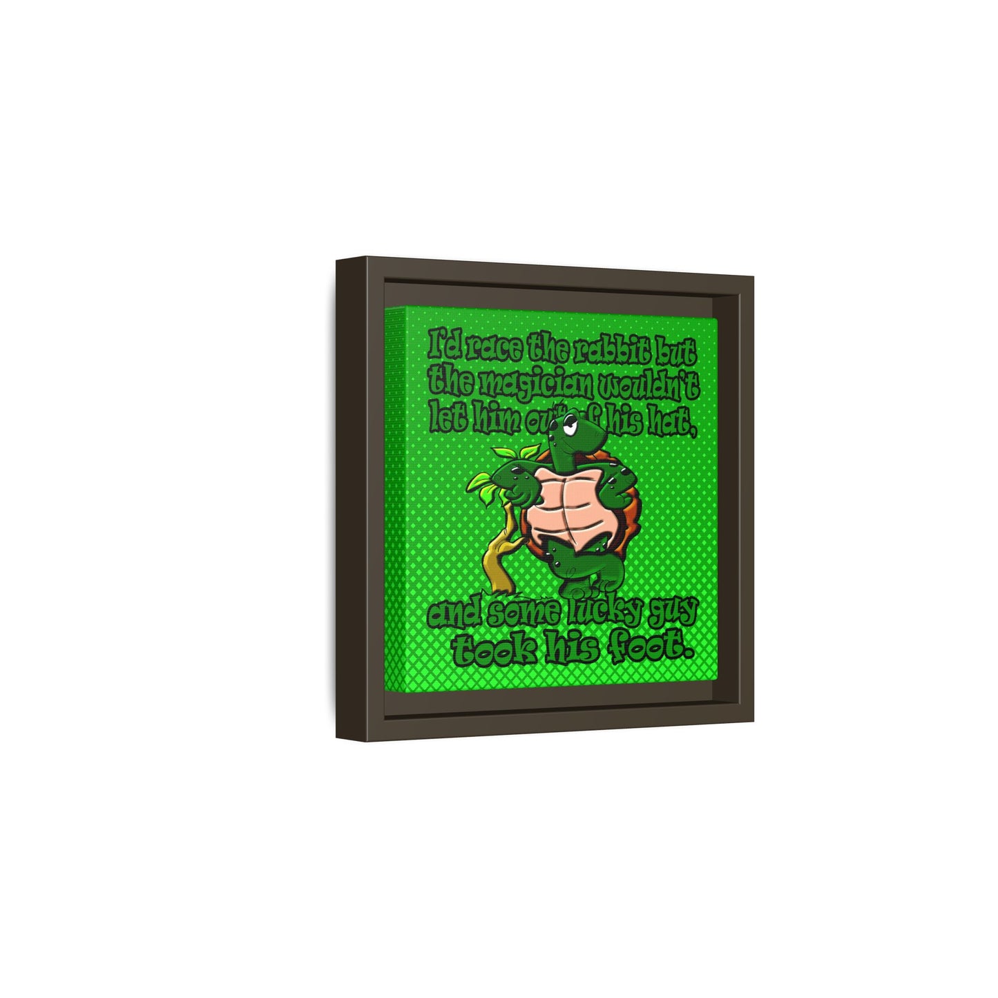 turtle race - framed canvas art (logo green)