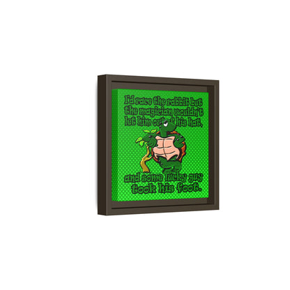 turtle race - framed canvas art (logo green)