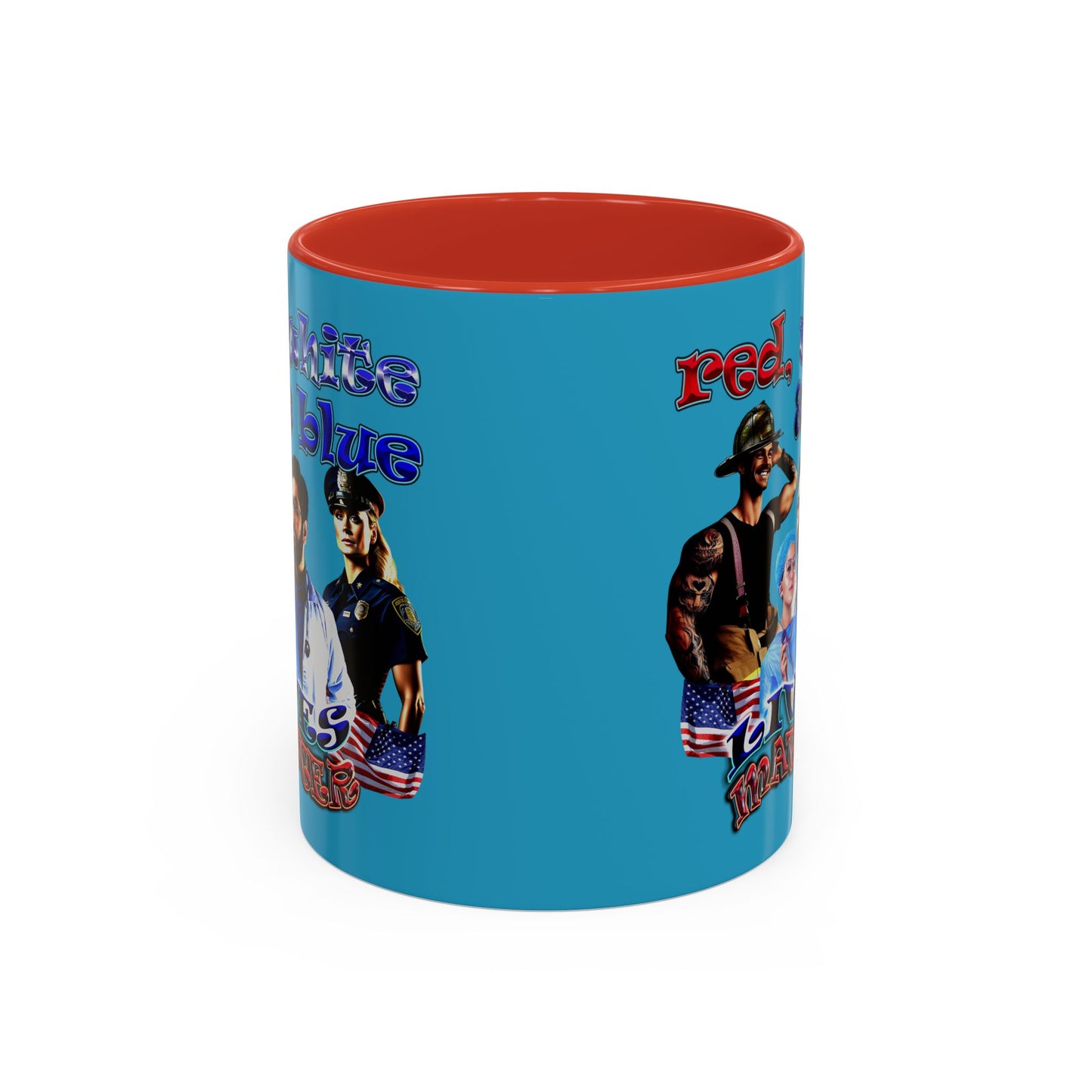 rw&b lives matter - Accent Mug (turquoise)