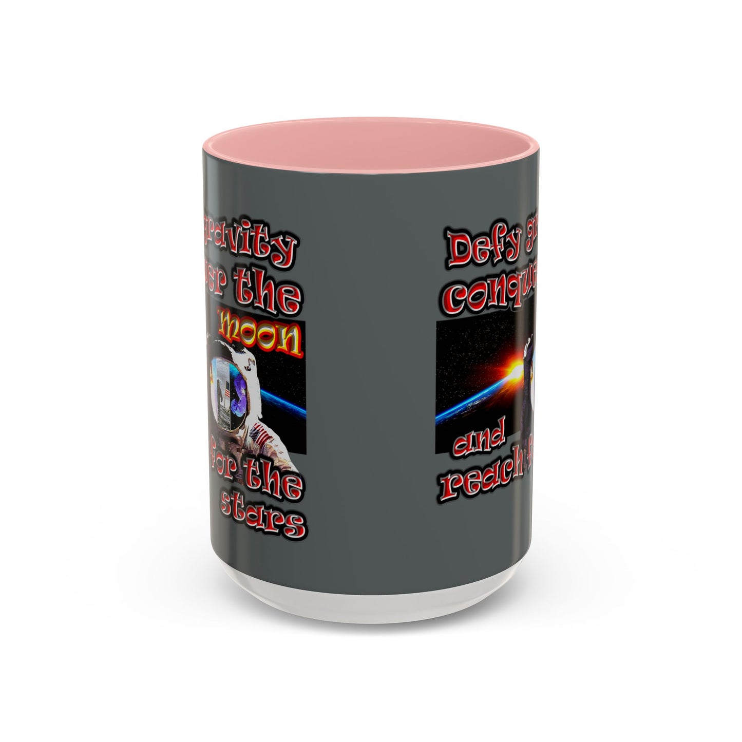 defy conquer reach - Accent Mug (dark grey)