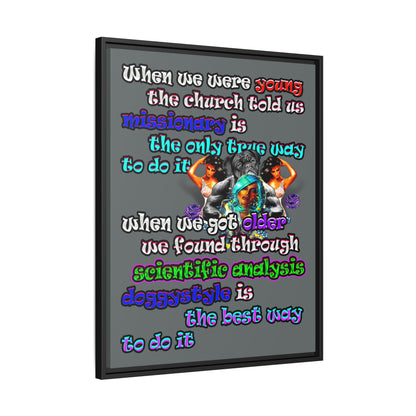doggystyle - framed canvas art (dark grey)