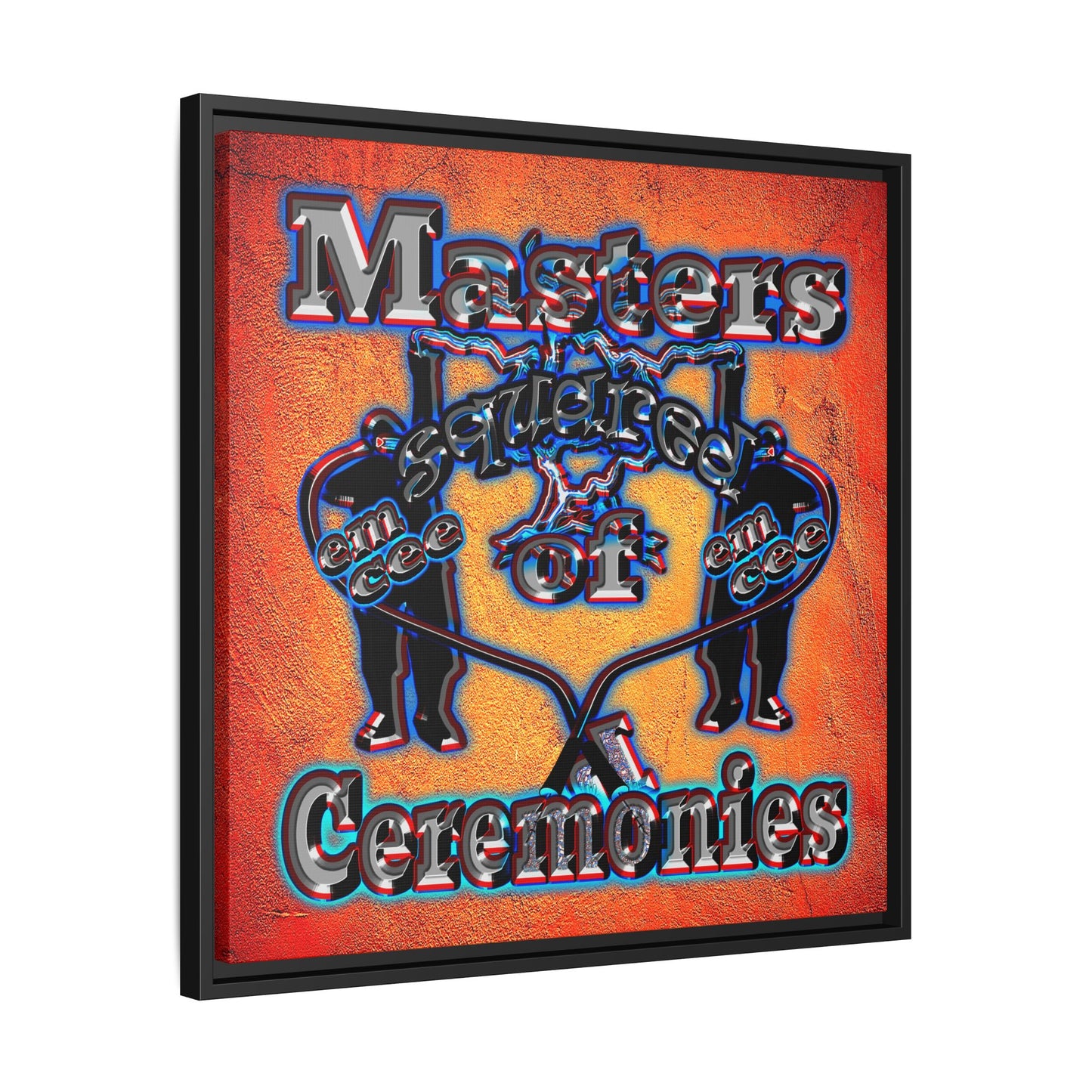 em cee squared - framed canvas art (burnt orange)