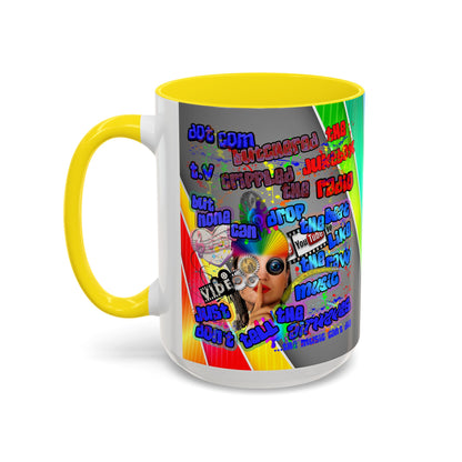 drop the beat - Accent Mug (rainbow split)