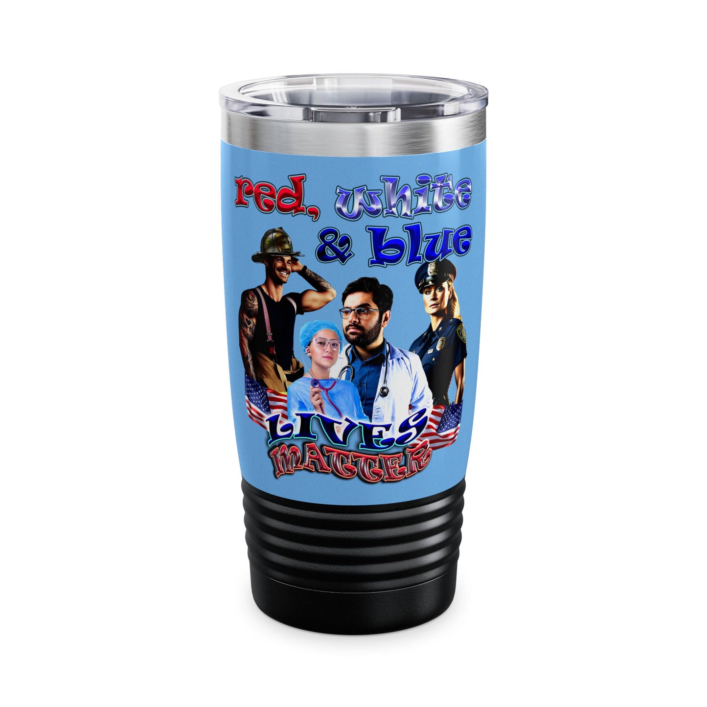 rw&b lives matter - Ringneck Tumbler, 20oz (light blue)