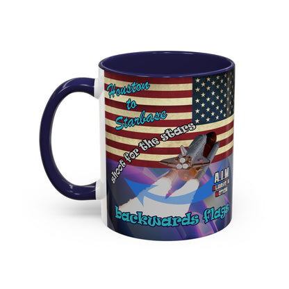 shoot for the stars - Accent Mug (grey-pink wave)