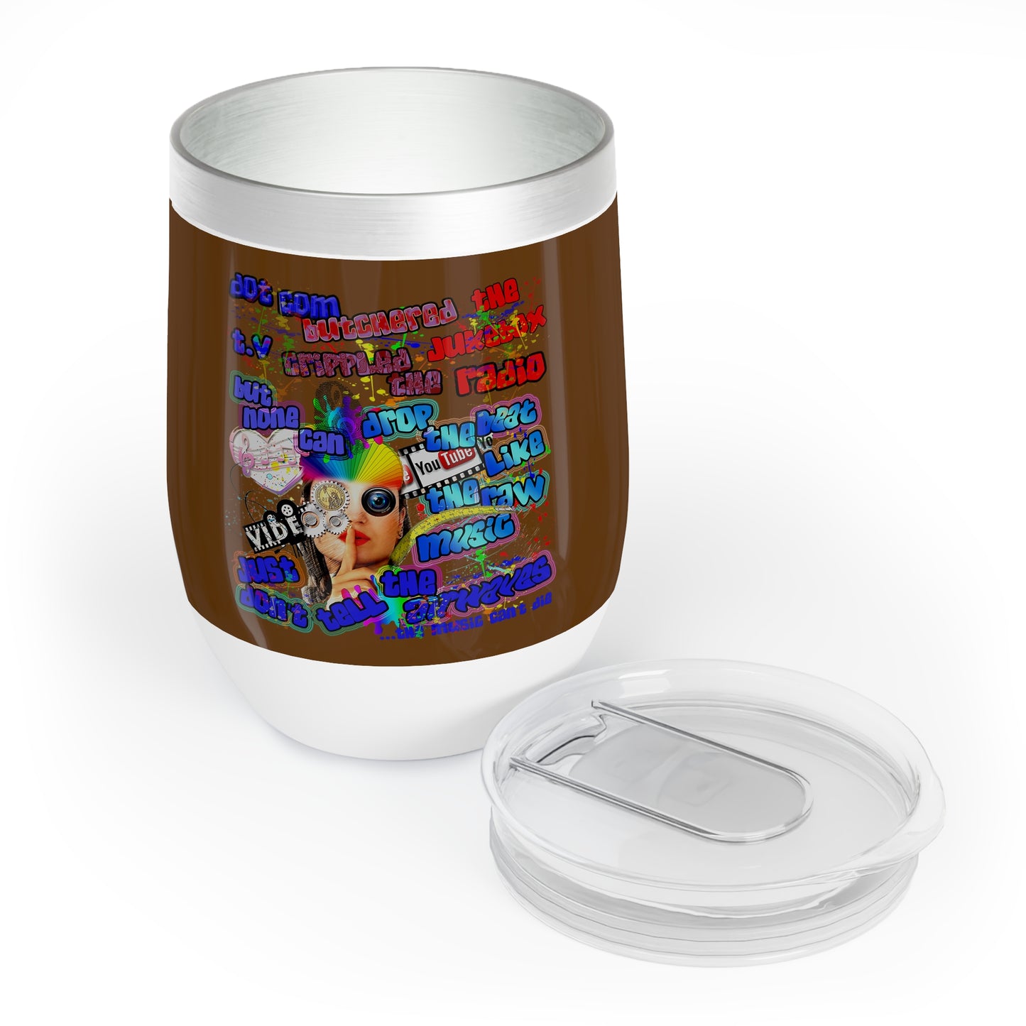 drop the beat - Chill Wine Tumbler (brown)