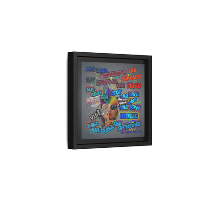 drop the beat - framed canvas art (grey-light grey)