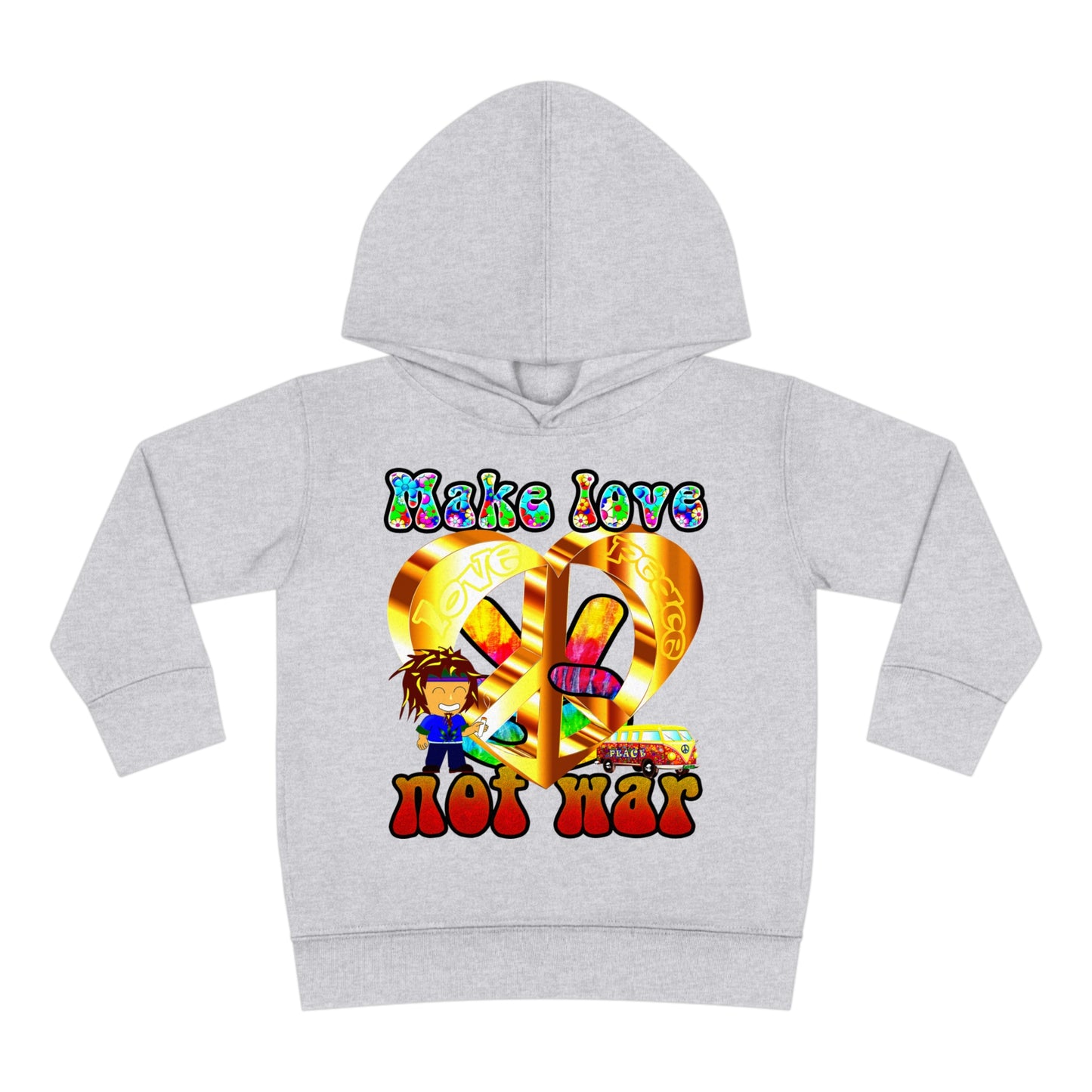 love peace - Toddler Pullover Fleece Hoodie