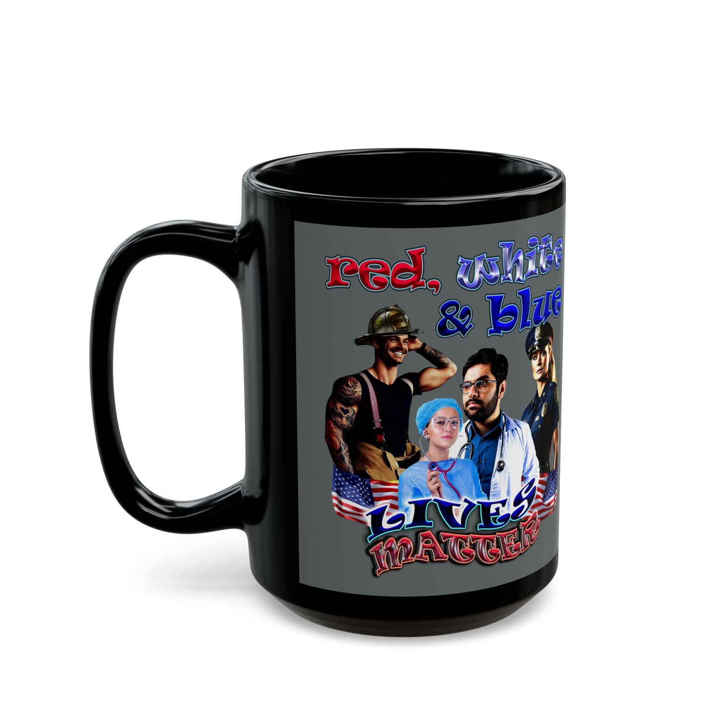 rw&b lives matter - Black Mug (dark grey)