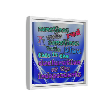 declaration of the independents - framed canvas art (blue-white wave)