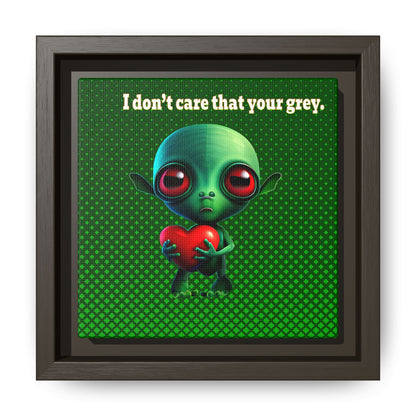 I don't care that your grey - framed canvas art (logo green)