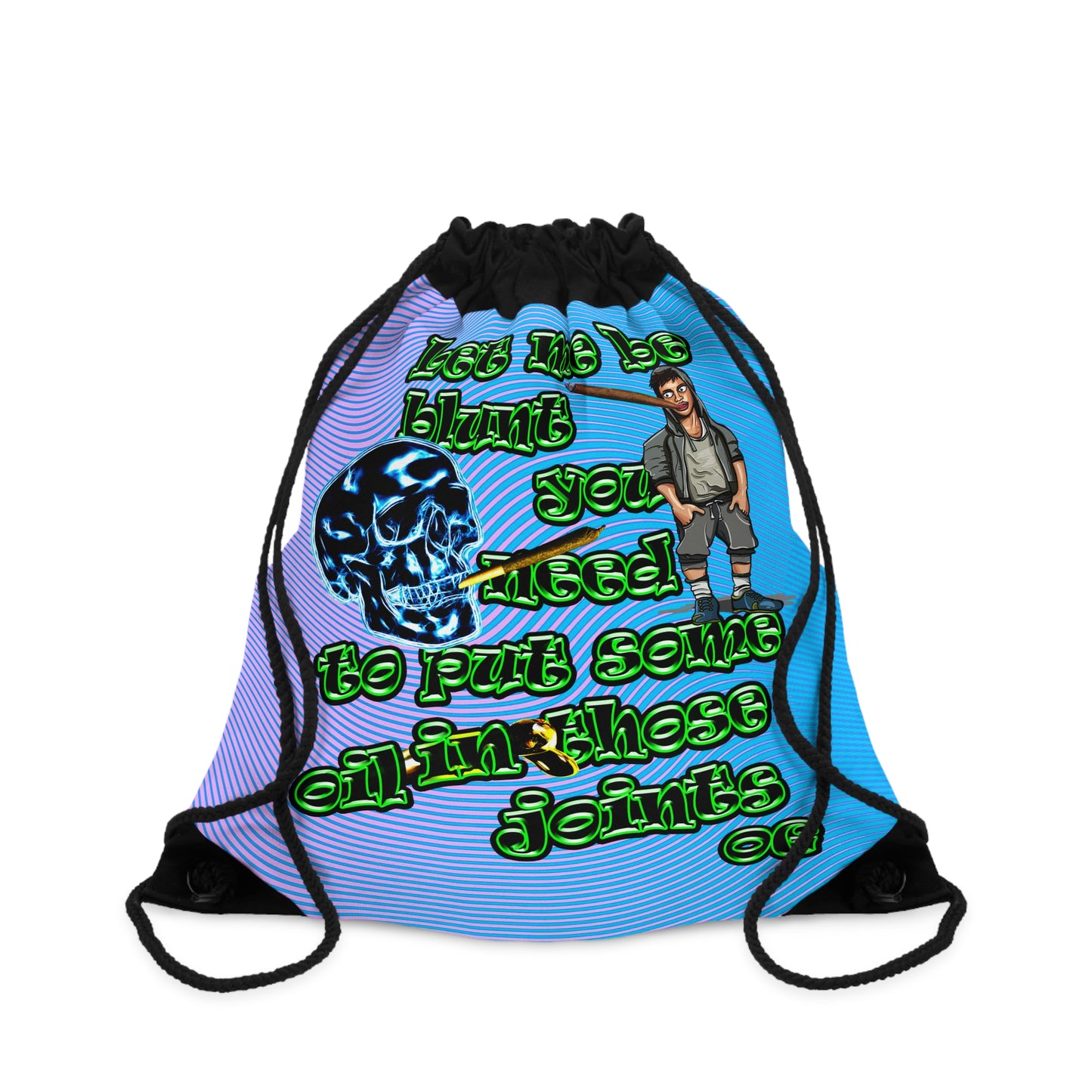 og - Drawstring Bag (light blue-purple wave)