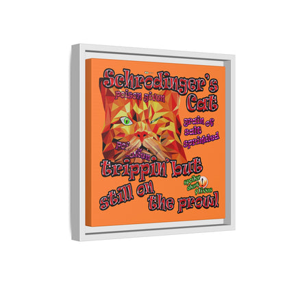 schrodinger's cat - framed canvas art (crusta)