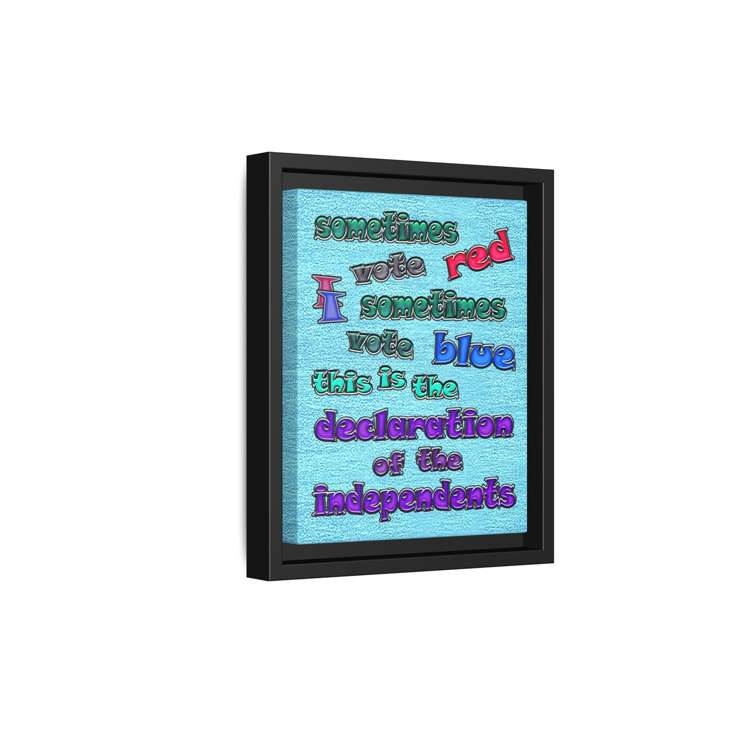 declaration of the independents - framed canvas art (faded blue)