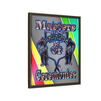 em cee squared - framed canvas art (rainbow split)