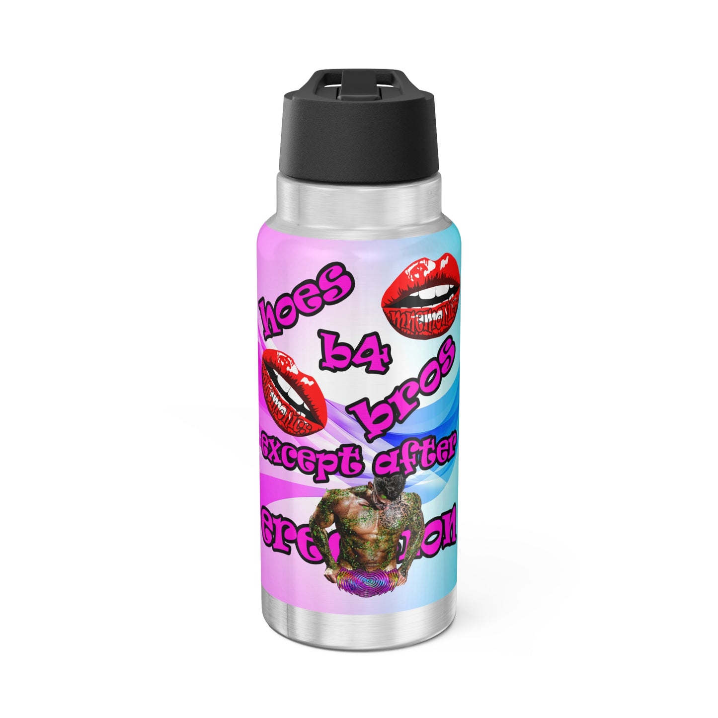 hoes b4 bros - Gator Tumbler, 32oz  (light blue-pink wave)
