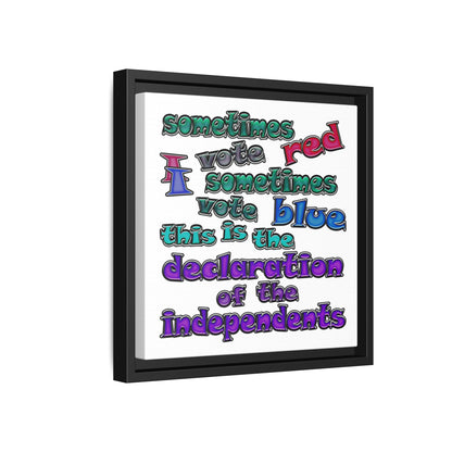 declaration of the independents - framed canvas art (white)