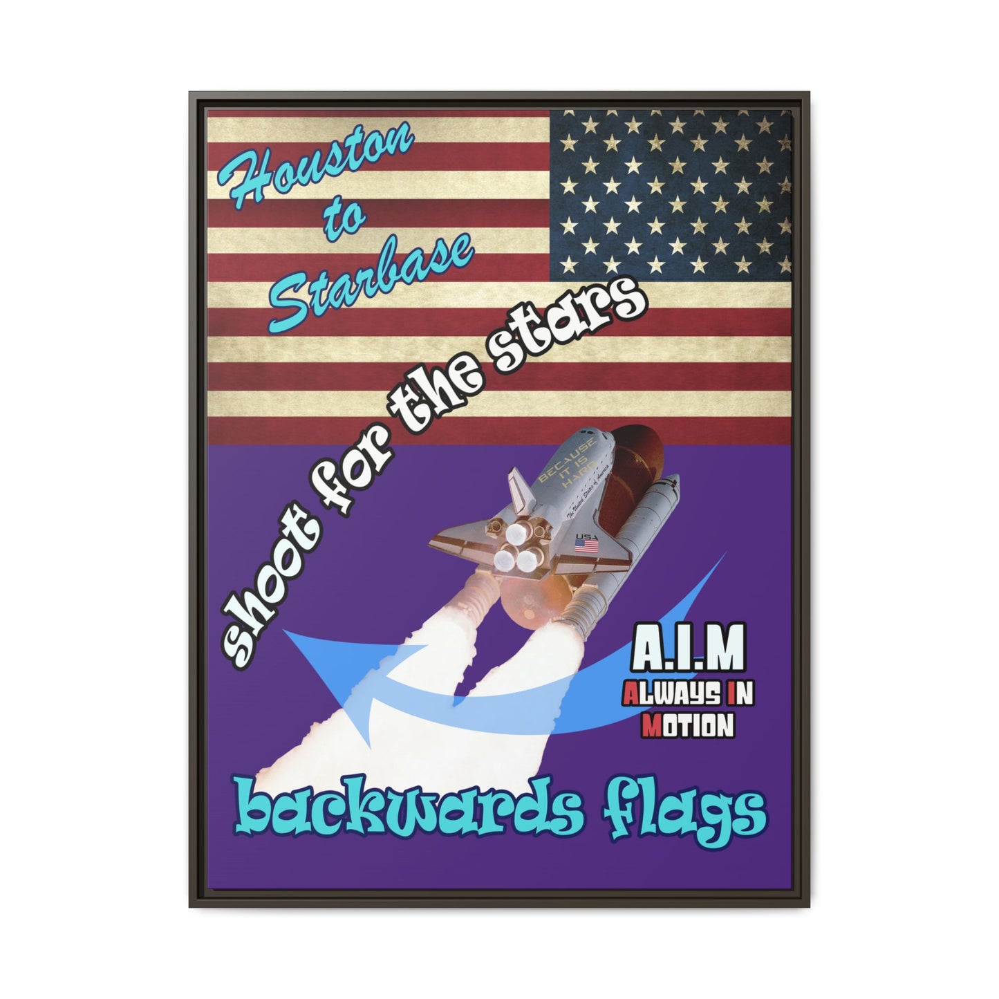 shoot for the stars - framed canvas art (purple)