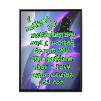 noticed you noticing - framed canvas art (grey-pink wave)