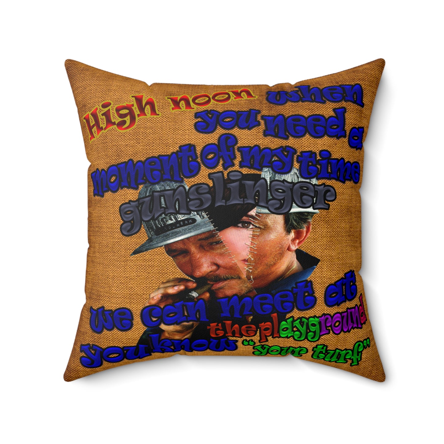 high noon - Spun Polyester Square Pillow - (dichromatic brown papyrus)