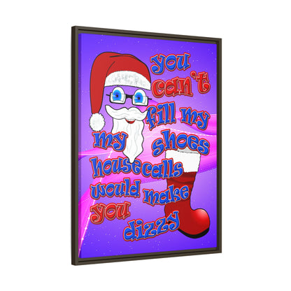 santa's shoes - framed canvas art (purple-pink wave)