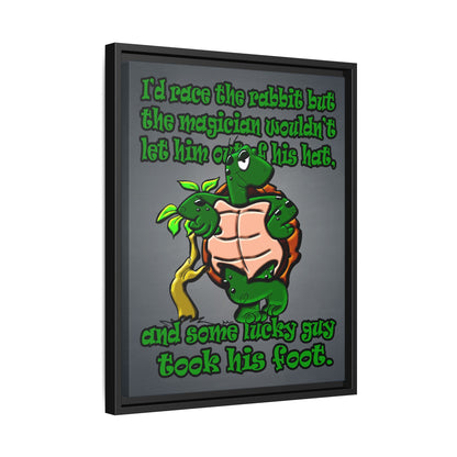 turtle race - framed canvas art (grey-light grey)