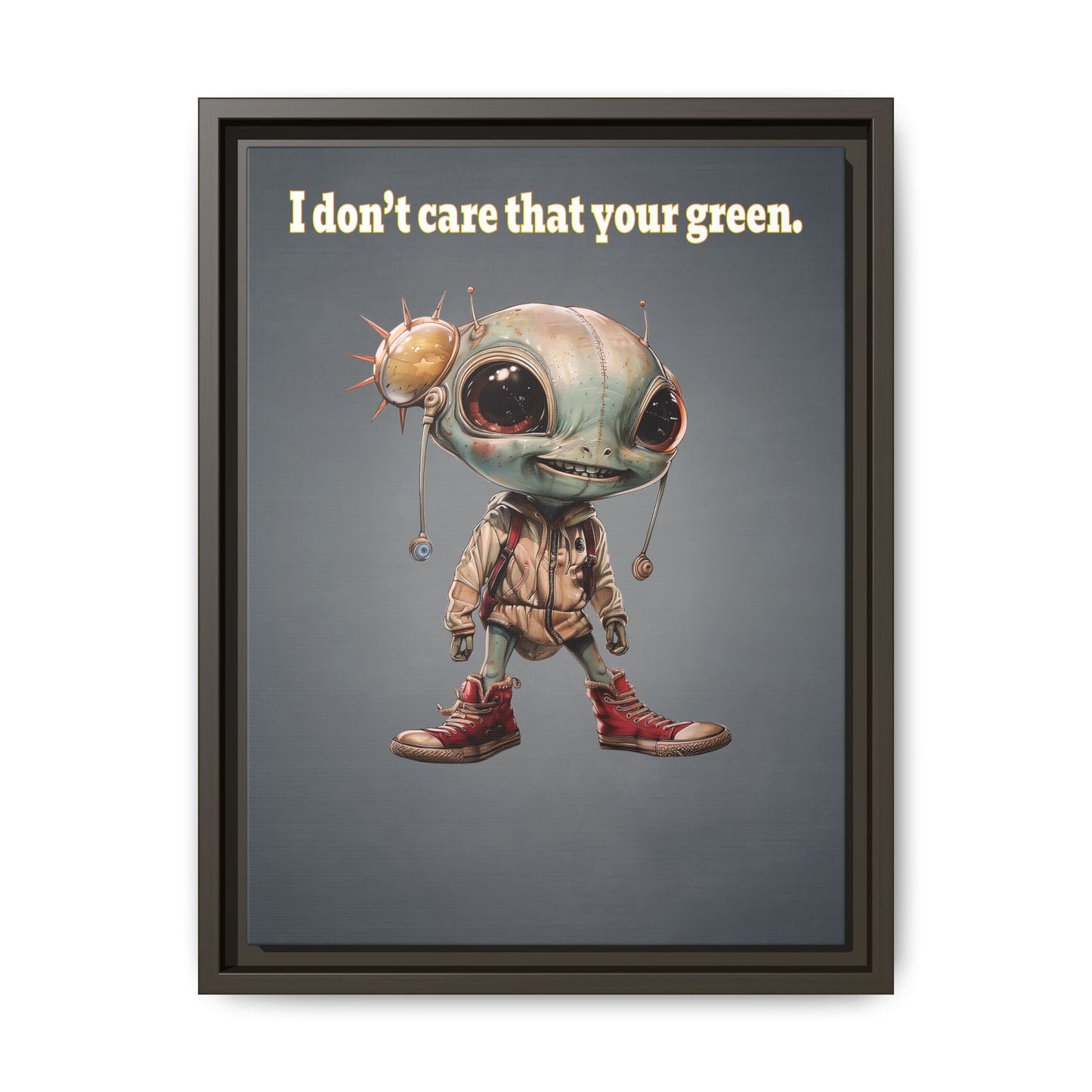 I don't care that your green - framed canvas art (grey-light grey)