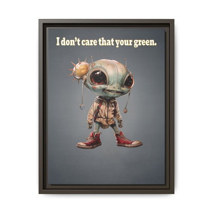 I don't care that your green - framed canvas art (grey-light grey)