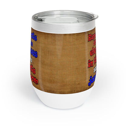 donkeys and elephants - Chill Wine Tumbler (brown papyrus)