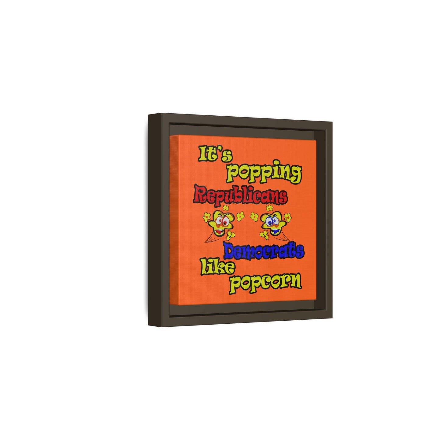 popping like popcorn - framed canvas art (orange)