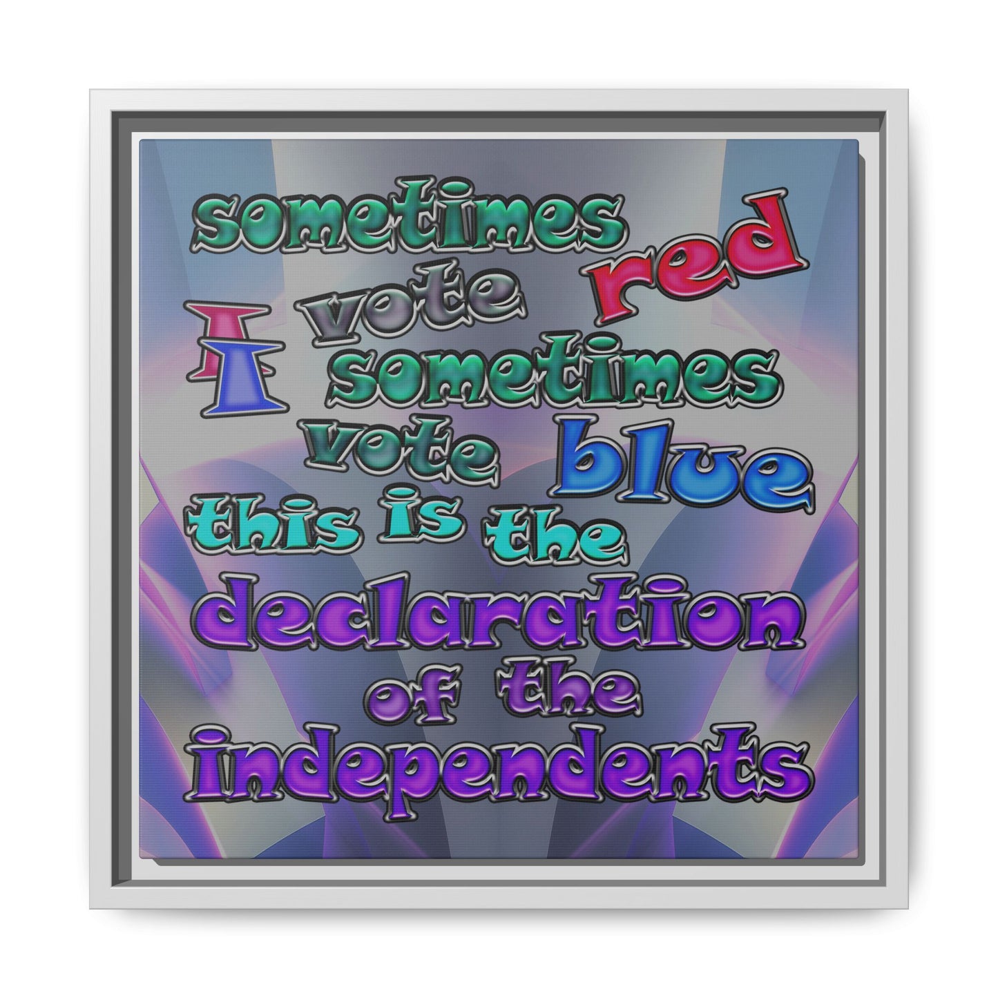 declaration of the independents - framed canvas art (grey-pink wave)