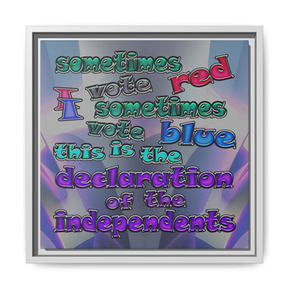 declaration of the independents - framed canvas art (grey-pink wave)