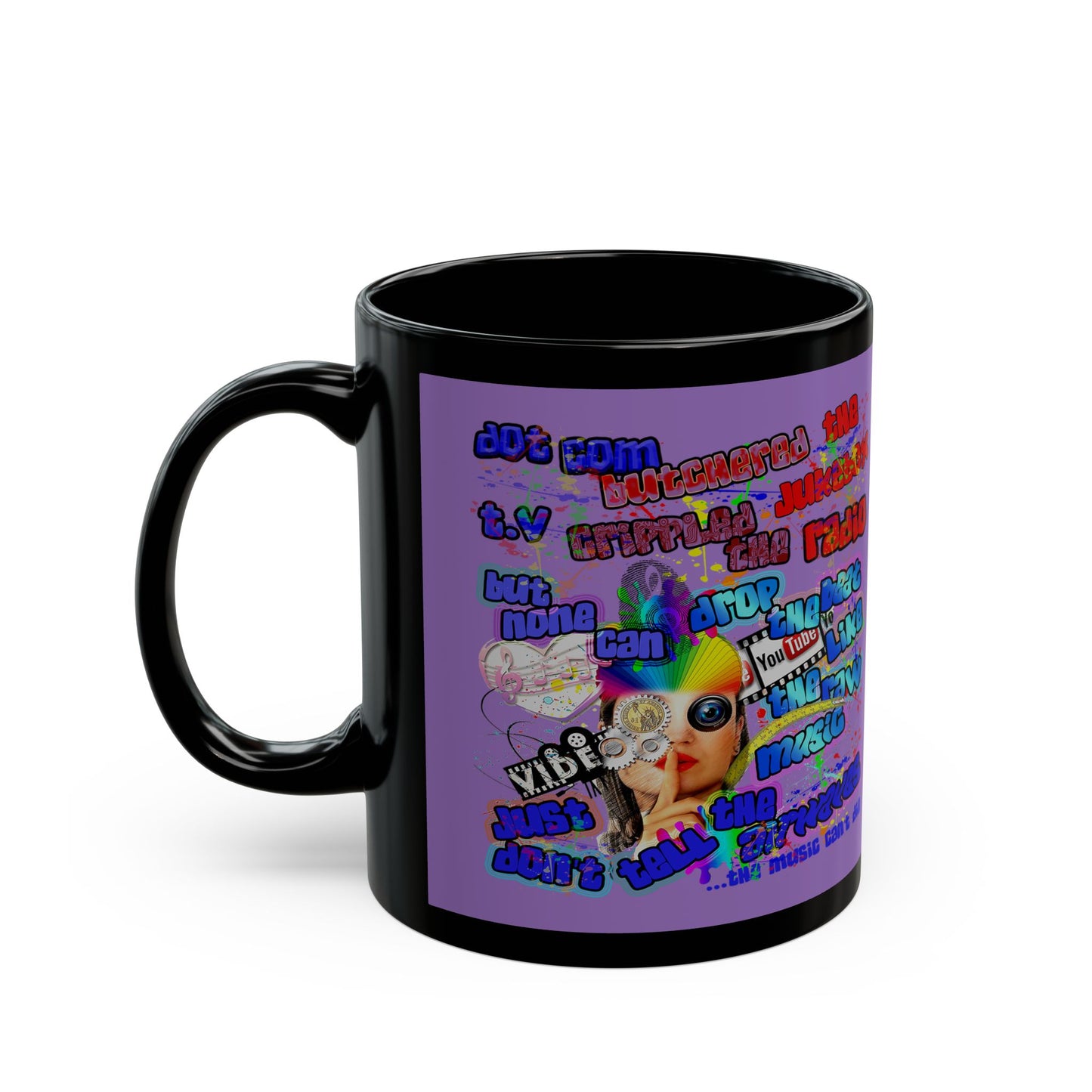 drop the beat - Black Mug (light purple)