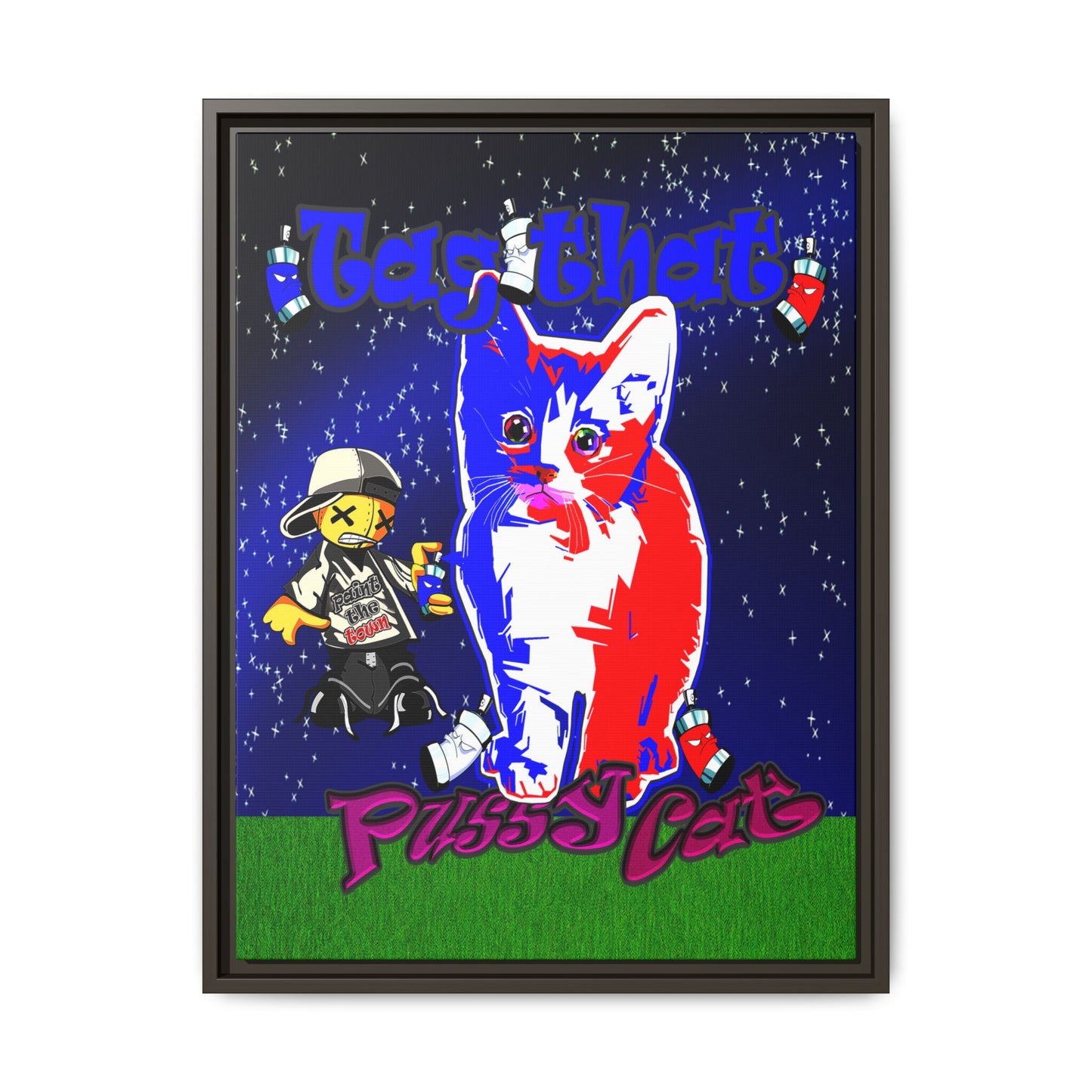 tag that - framed canvas art ('snoops' background)