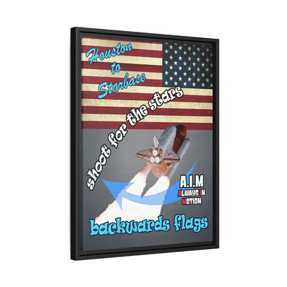 shoot for the stars - framed canvas art (grey-light grey)