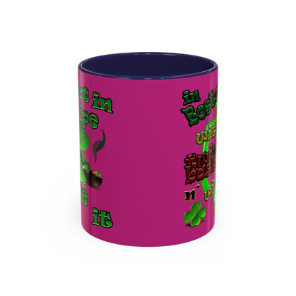 celtics logo - Accent Mug (pink)