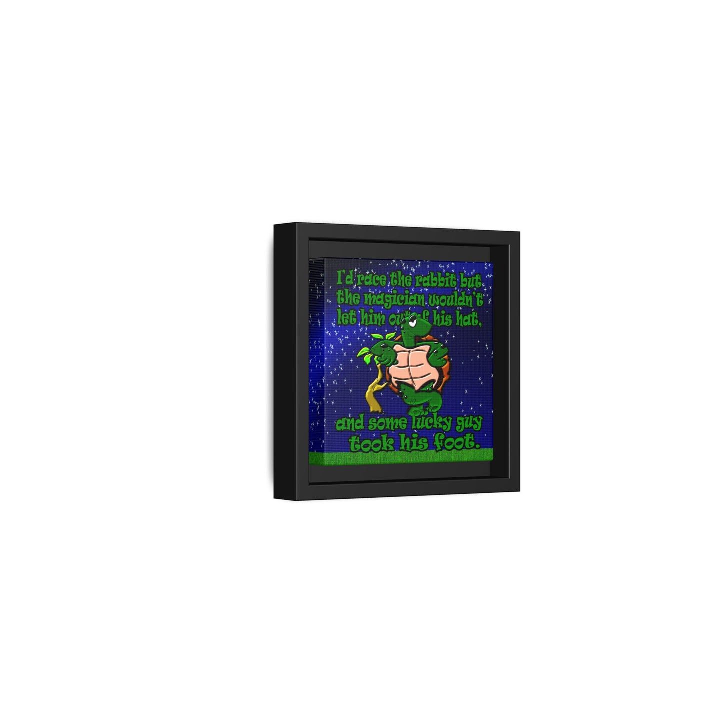 turtle race - framed canvas art ('snoops' background)