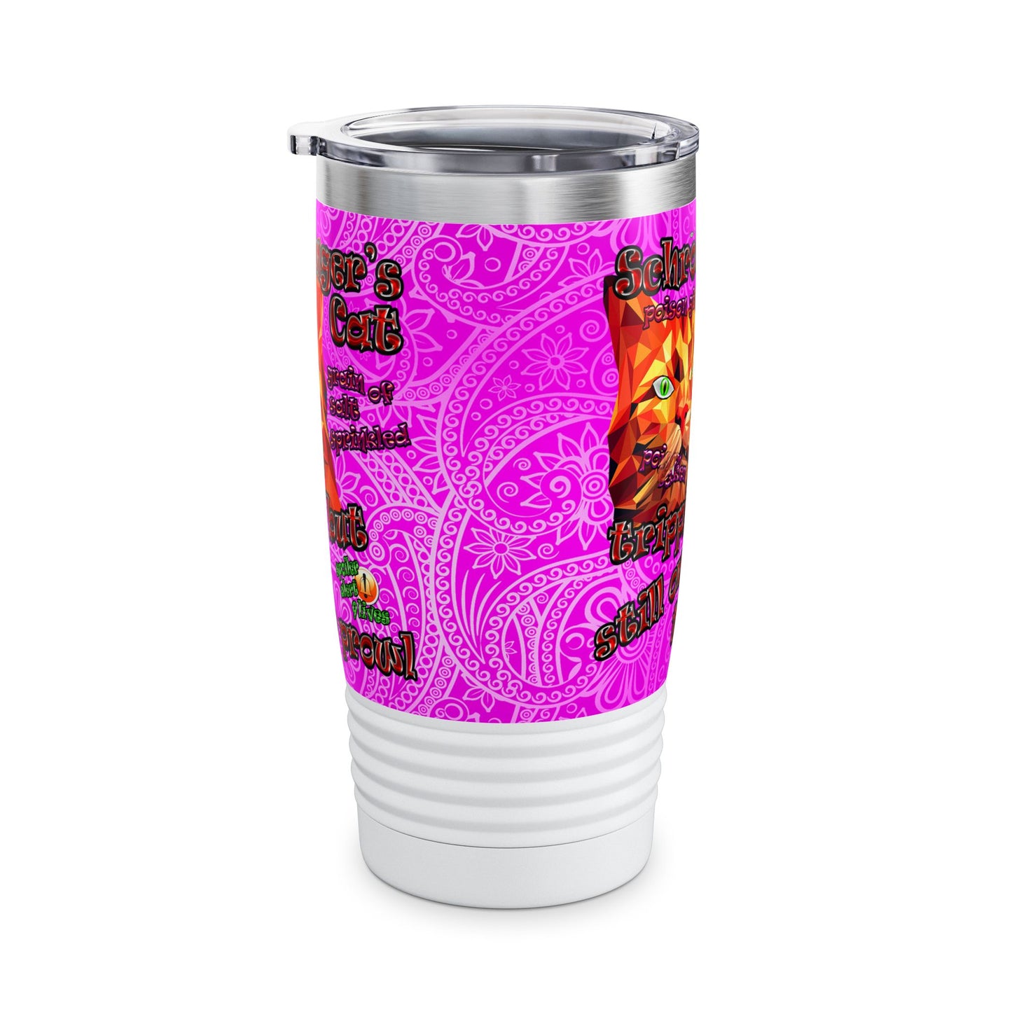 schrodinger's cat - Ringneck Tumbler, 20oz (pink swirl)