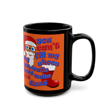 santa's shoes - Black Mug (orange)