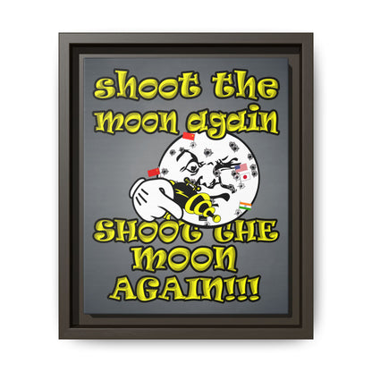 shoot the moon again - framed canvas art (grey-light grey)