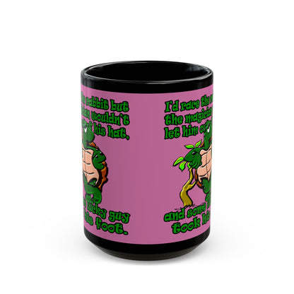 turtle race - Black Mug (light pink)