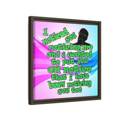 noticed you noticing - framed canvas art (light blue-pink wave)