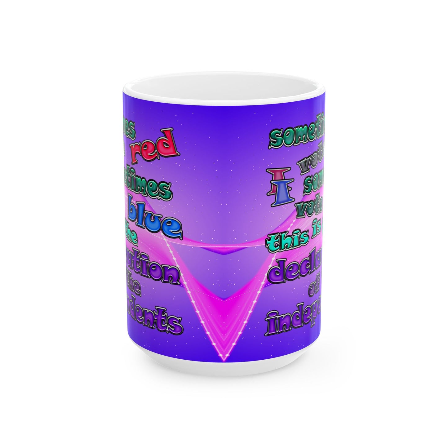 declaration of the independents - White Mug (purple-pink wave)