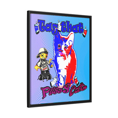 tag that - framed canvas art (light blue-purple wave)