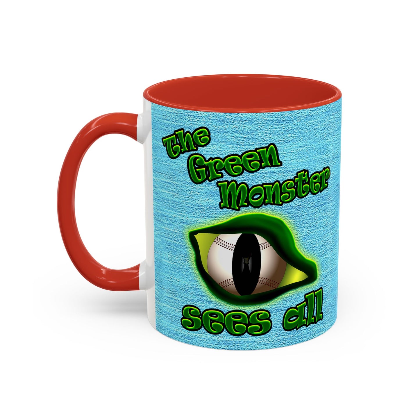 green monster - Accent Mug (faded blue)