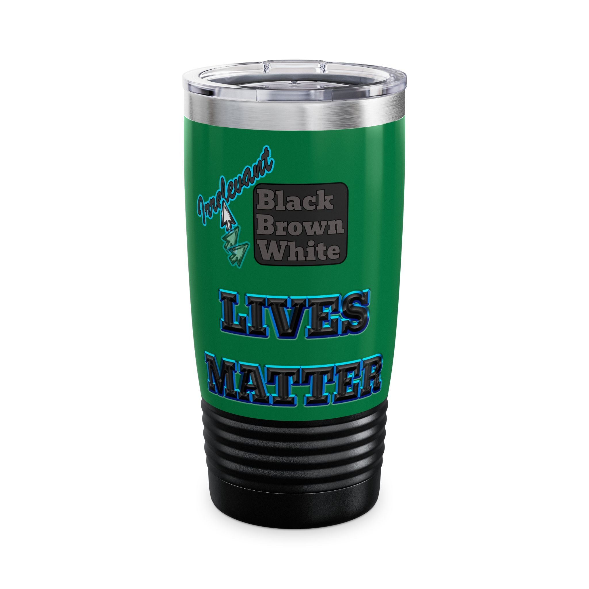 irrelevant - Ringneck Tumbler, 20oz (dark green)