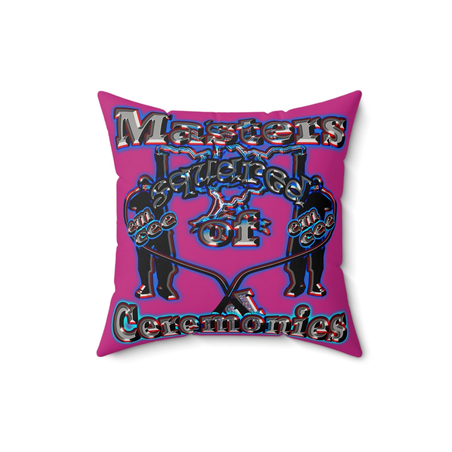 em cee squared - Faux Suede Square Pillow - (pink)