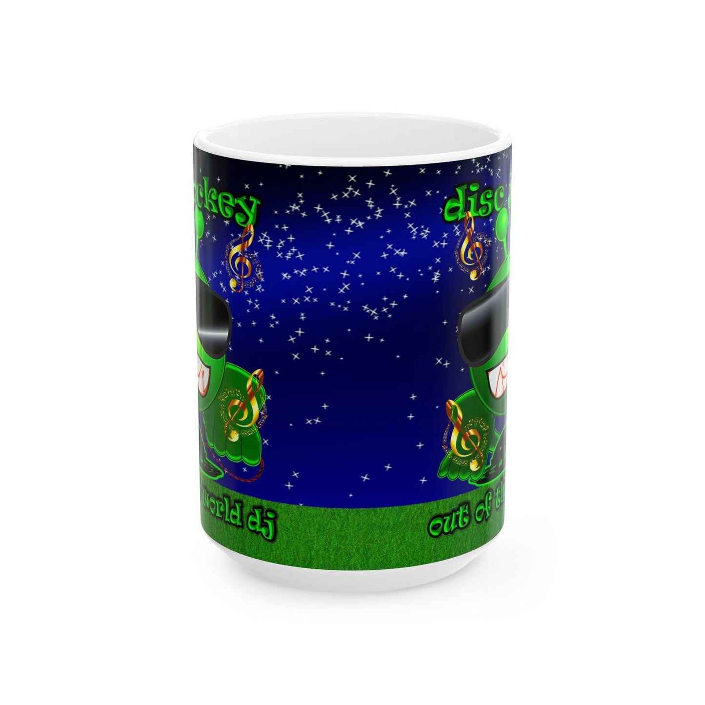 disc jockey - White Mug ('snoops' background)
