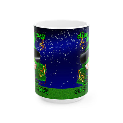 disc jockey - White Mug ('snoops' background)