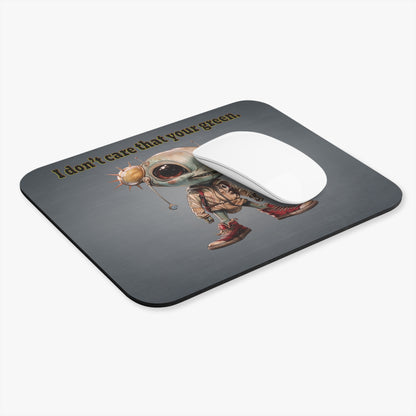 I don't care that your green - Mouse Pad (Rectangle) (grey-light grey)